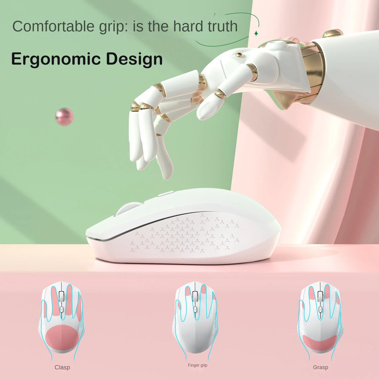 Ratón inalámbrico Bluetooth 5,2 de 2,4G, ratón silencioso de modo Dual, ratón recargable para juegos, 1600DPI para ordenador portátil, Win Mac OS