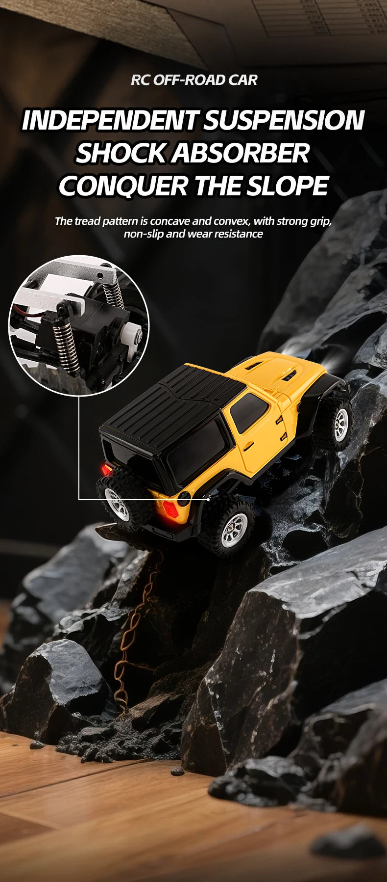 Coche Teledirigido Mini Crawler RC 4WD 1/36 con Luces