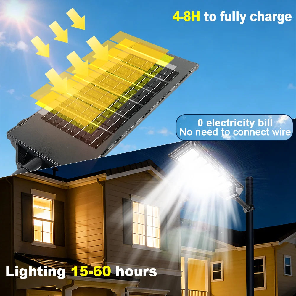 Lámpara Solar LED para Jardín con Sensor de Movimiento IP65