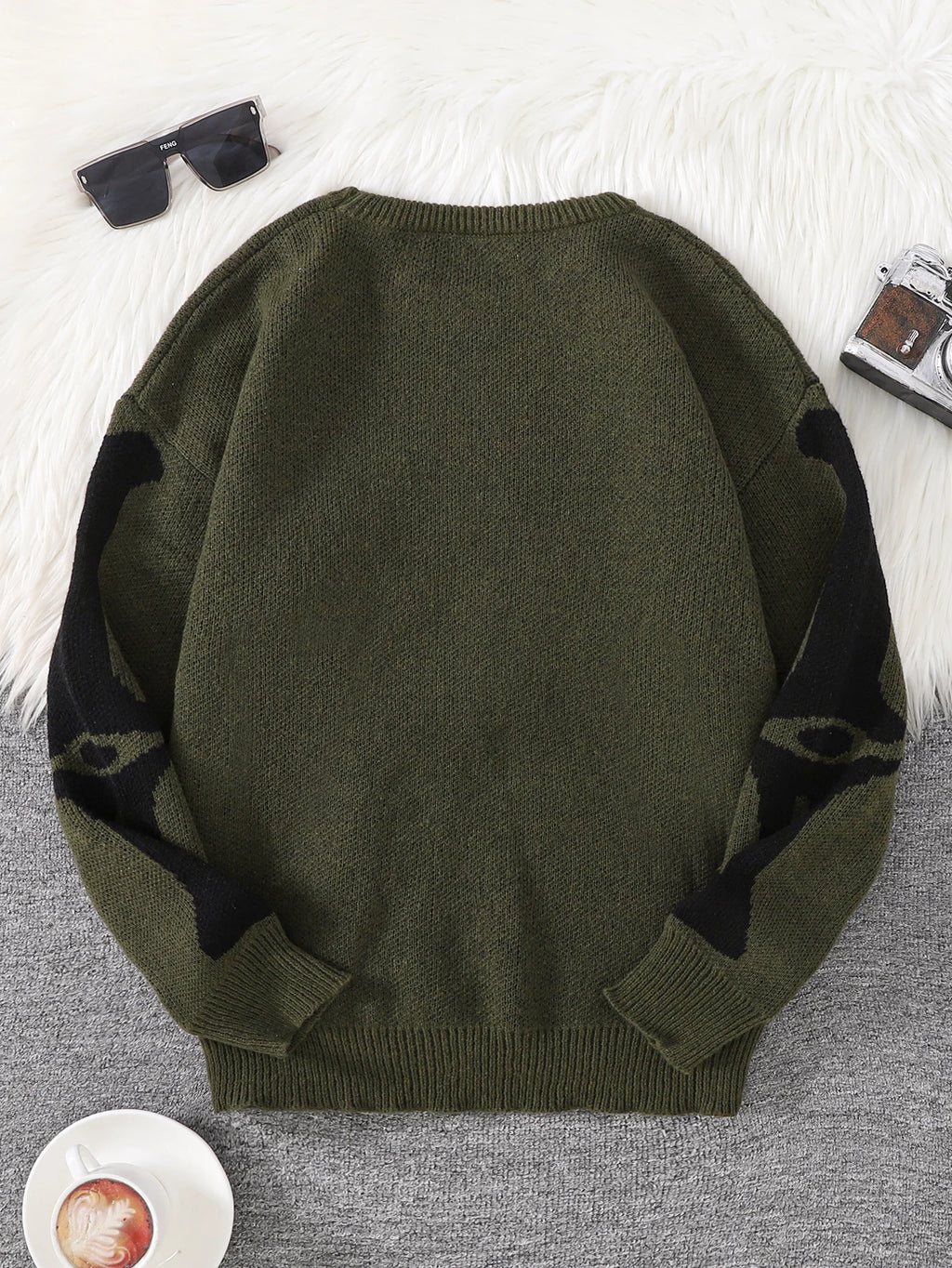 Nuevo Popular Otoño e Invierno Backbone Jacquard patrón pulóver suéter Casual cuello redondo tejido jersey de los hombres