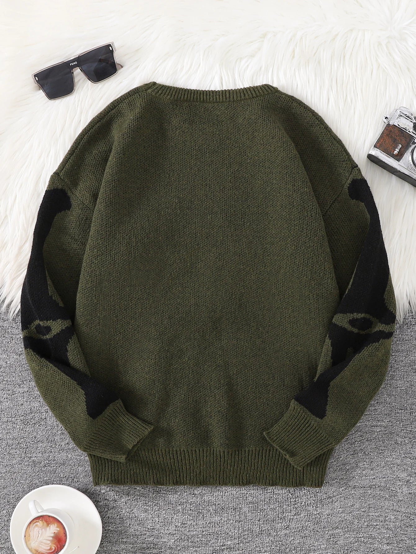 Nuevo Popular Otoño e Invierno Backbone Jacquard patrón pulóver suéter Casual cuello redondo tejido jersey de los hombres