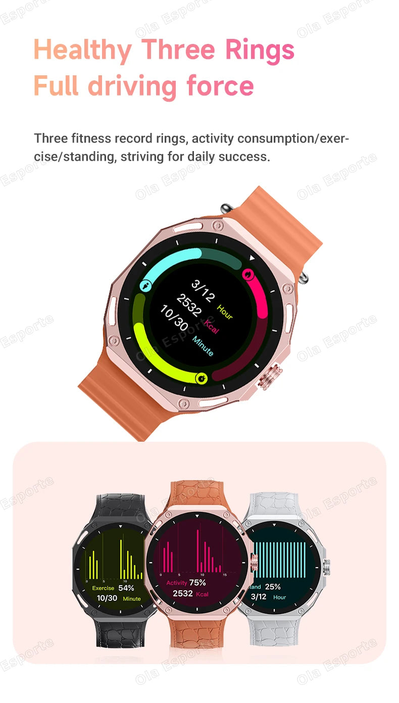 + 7 Uds correas reloj inteligente pantalla AMOLED 3D Dial GPS Bluetooth llamada IP68 impermeable Smartwatch hombres mujeres para Android IOS 2025 nuevo