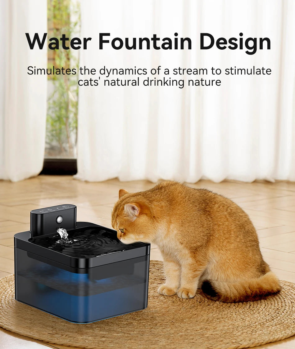 ROJECO-fuente de agua automático inalámbrico para gatos, dispensador de agua para mascotas de 2600mAh, Sensor infrarrojo para perros y gatos, bebedero inteligente para mascotas
