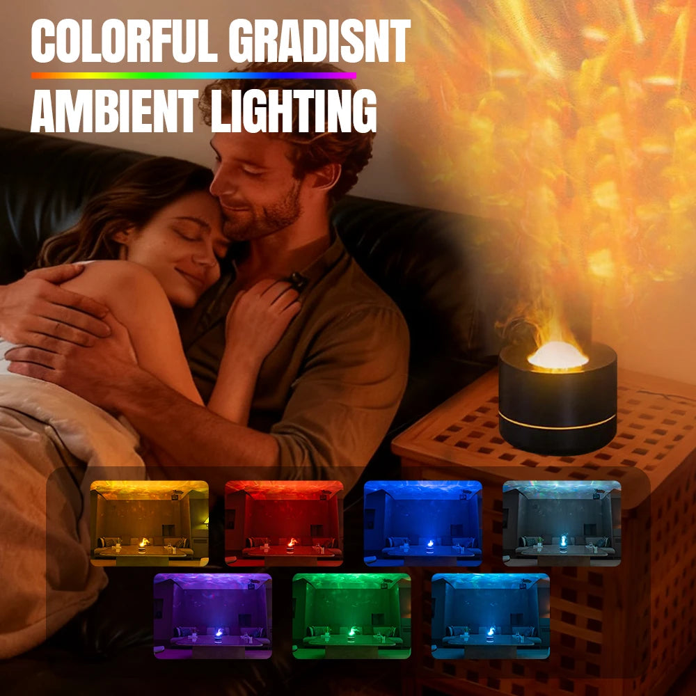 Difusor de aromaterapia 2 en 1, luz de proyección de cielo estrellado, difusor de aceites esenciales de 200ml, humidificador de niebla fría con luz colorida