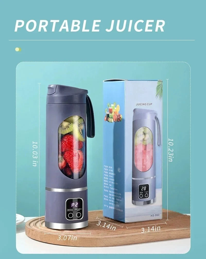 Licuadora Portátil Inalámbrica con Pantalla Digital y Carga USB