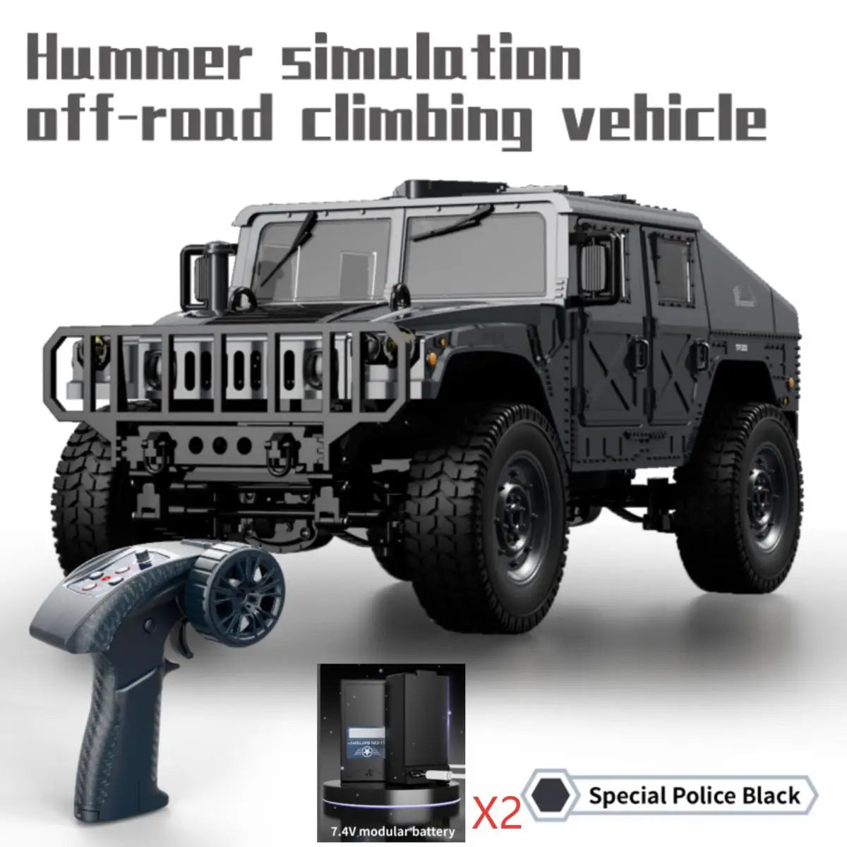 Coche RC Militar Crawler 4WD 2.4G 1:14, Vehículo Todoterreno con Accesorios