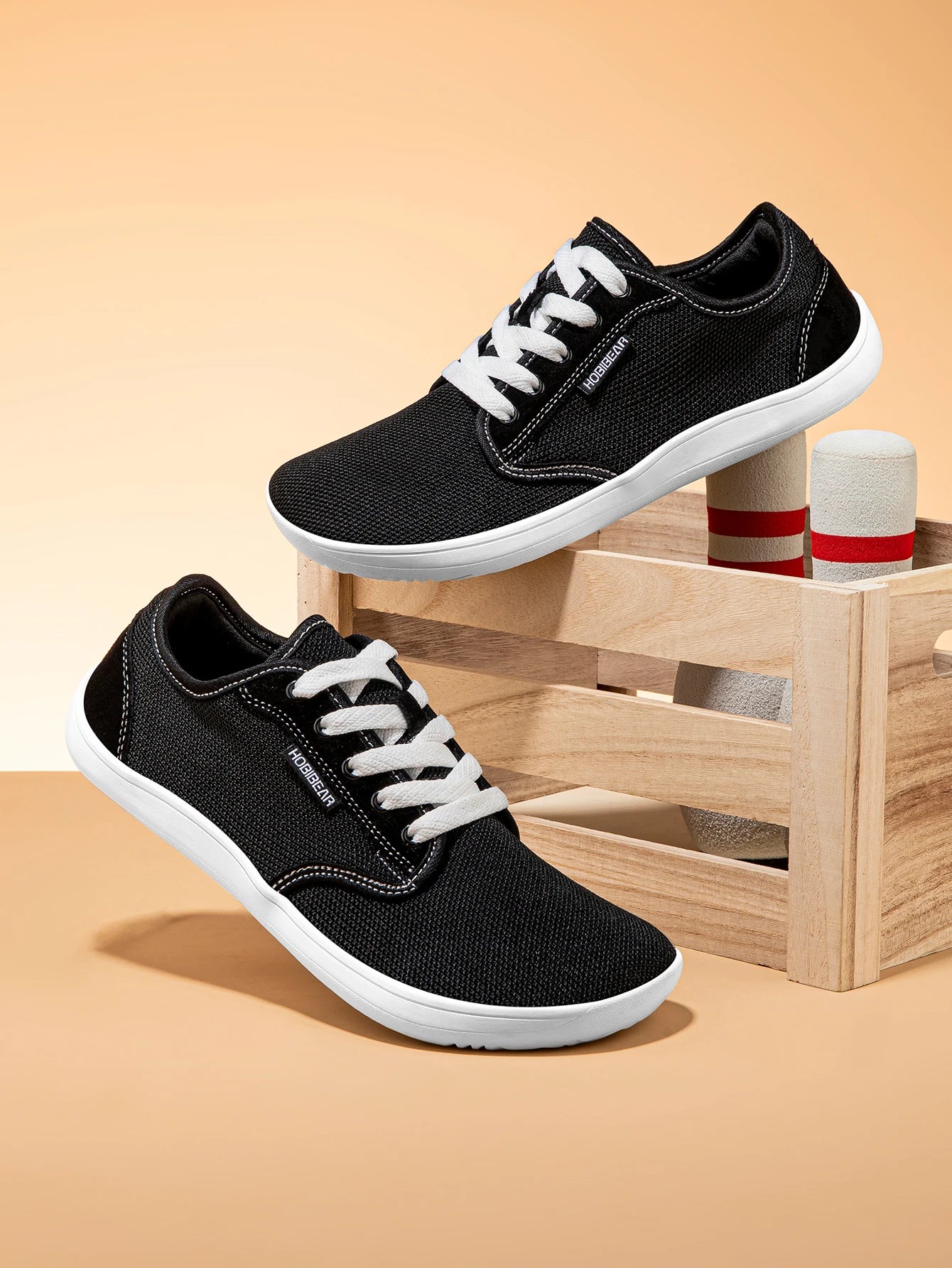 HOBIBEAR Zapatos minimalistas descalzos Unisex Punta ancha Zero Drop Zapatillas para caminar Zapatos ligeros y transpirables de malla