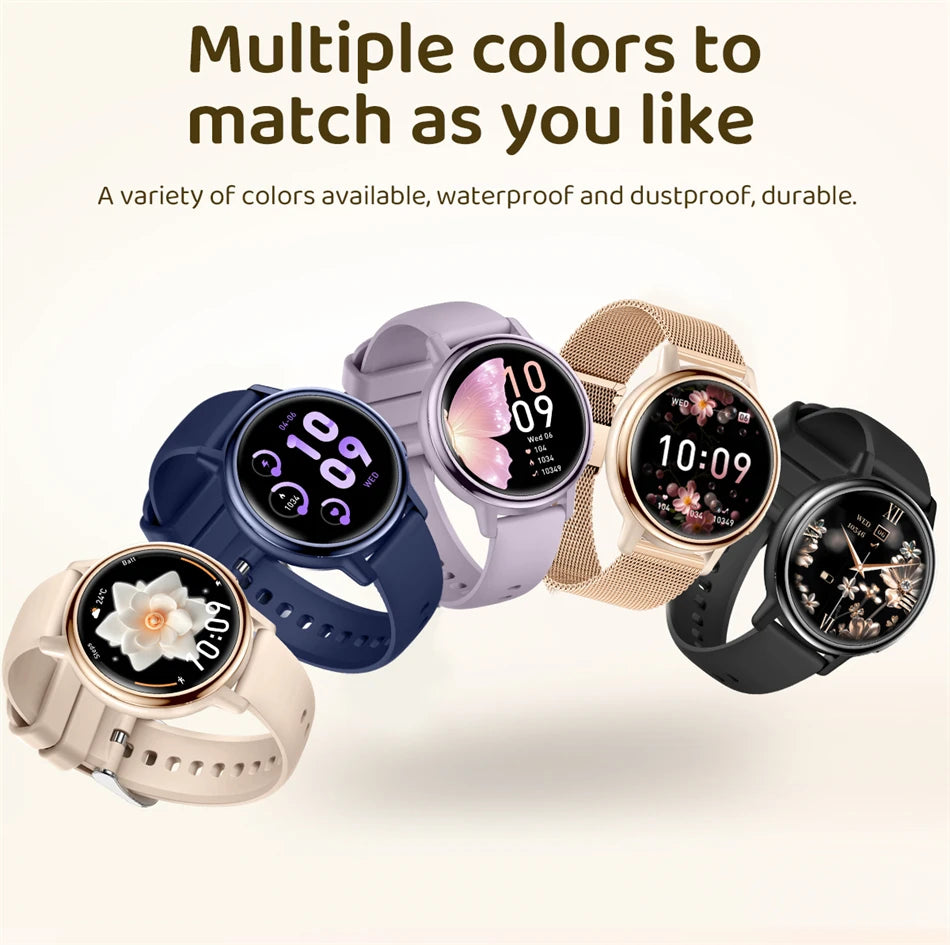 Reloj inteligente LIGE para mujer con pantalla AMOLED y llamadas Bluetooth