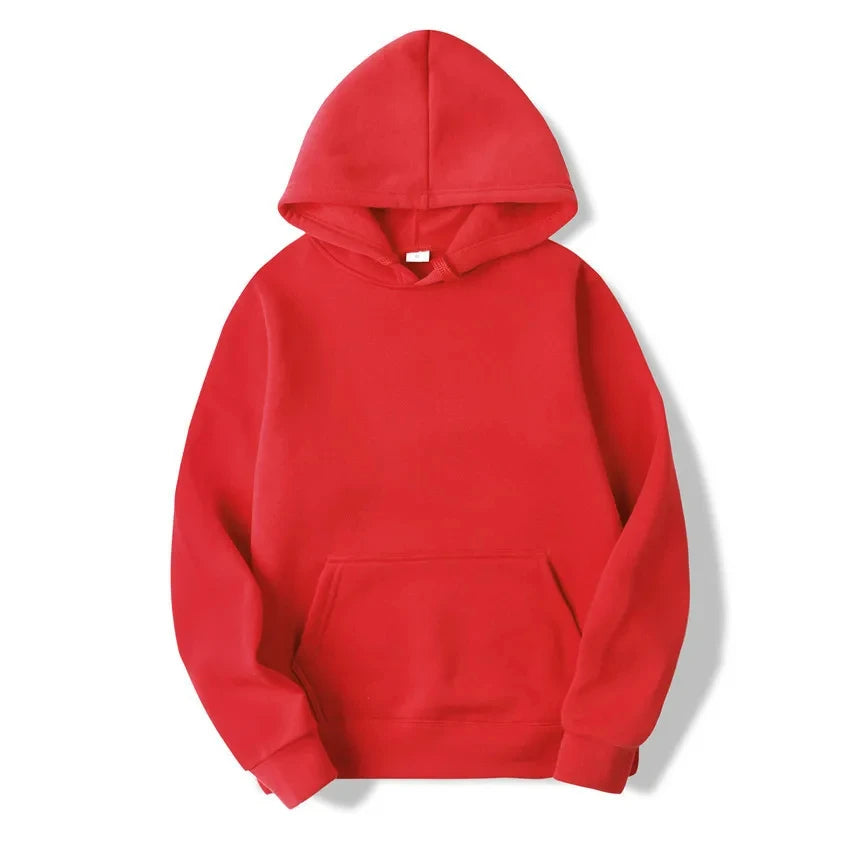 Sudadera con Capucha Casual para Hombre y Mujer, Color Sólido