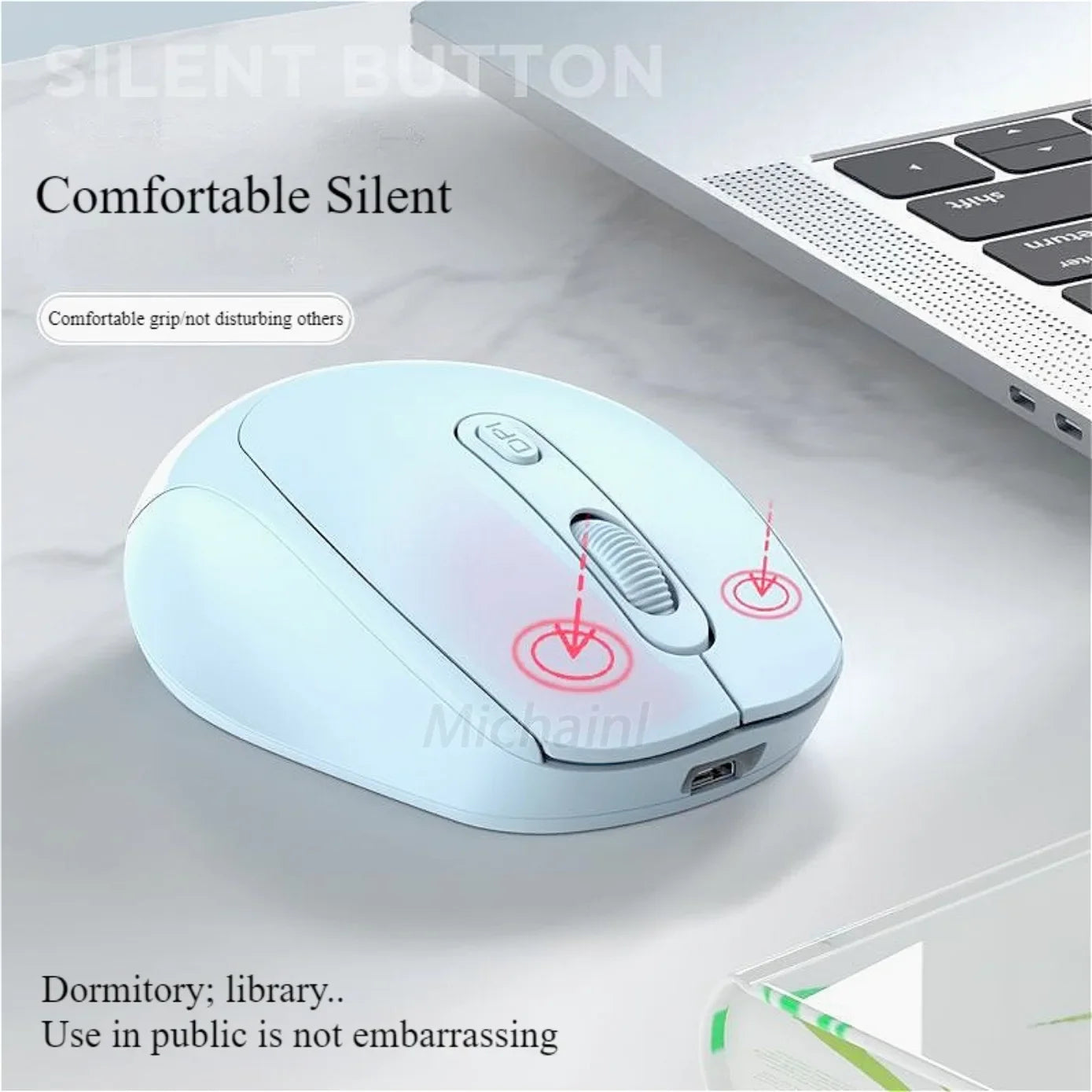 Ratón inalámbrico MINGCVIL, ratón Bluetooth recargable RGB, ratón inalámbrico para ordenador, ratón ergonómico para juegos para ordenador portátil, PC, DPI ajustable