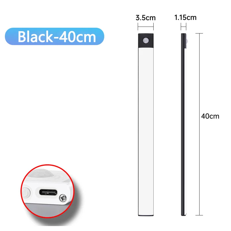 Luz Nocturna LED con Sensor de Movimiento Recargable USB
