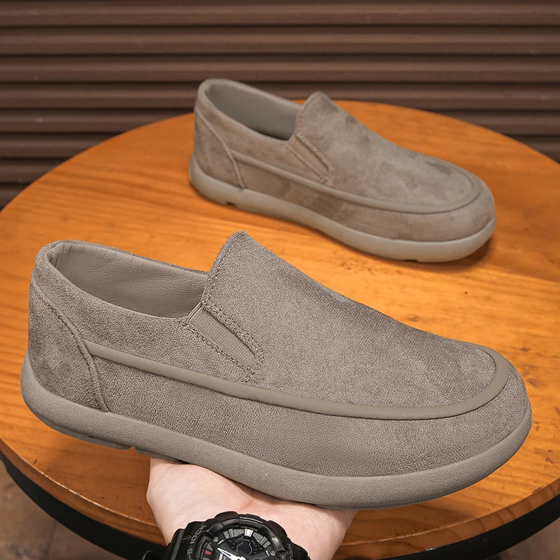 Zapatillas sin cordones para hombre, transpirables, modernas, versátiles, informales, mocasines, zapatos cómodos para conducir, mocasines ligeros