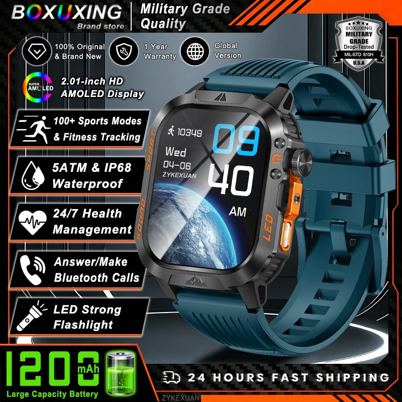 Reloj Inteligente Militar con Batería de 1200mAh