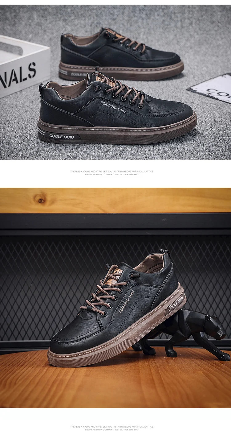 Zapatos de cuero para hombre, zapatos de Cricket cómodos e informales, zapatillas de deporte de moda para hombre, zapatos de conducción ligeros