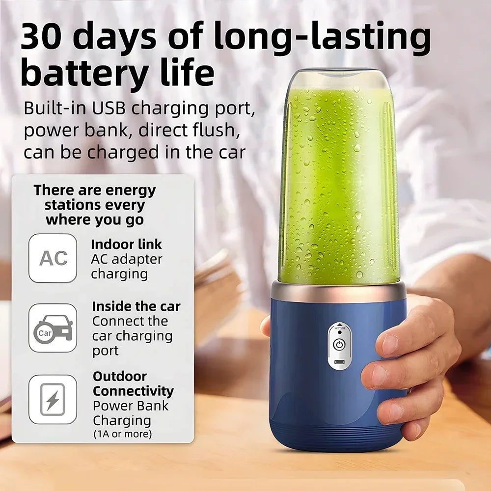 Licuadora Portátil Eléctrica 6 Cuchillas | 400ml - Jugos y Smoothies