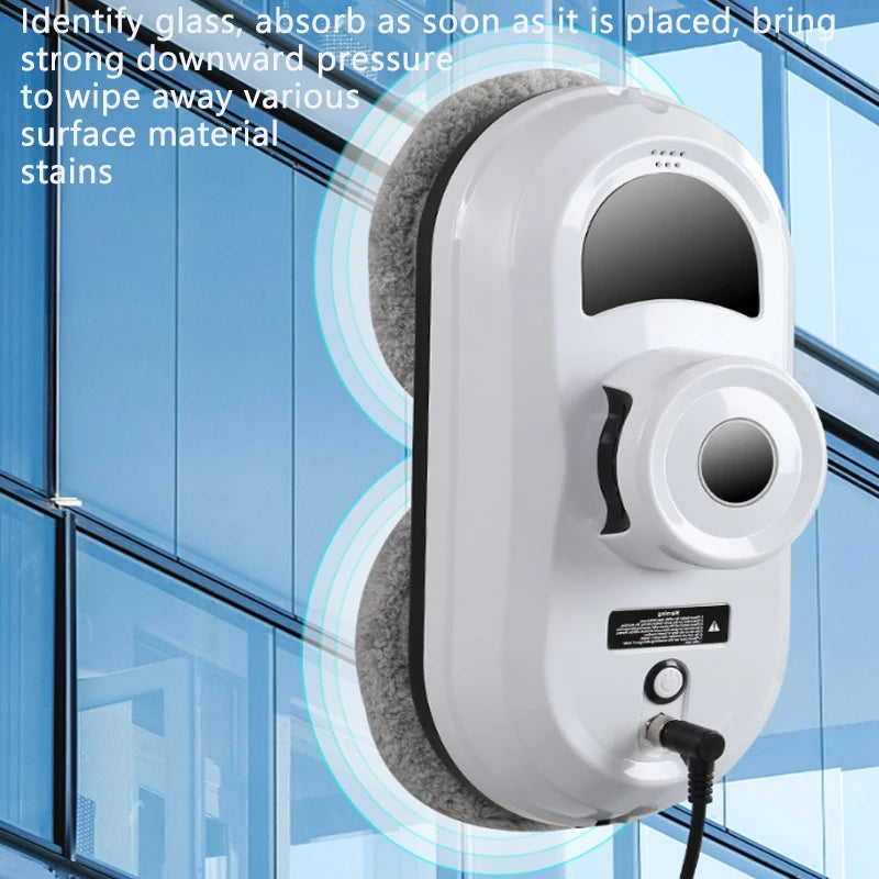 Robot Limpiacristales Eléctrico, Robot Automático y con Control Remoto para Limpieza de Vidrios, Electrodoméstico sin Pulverizador de Agua