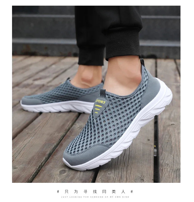 YRZL, zapatos informales ligeros para hombre, zapatillas informales transpirables sin cordones para hombre, zapatos planos antideslizantes para caminar al aire libre, talla 39-46