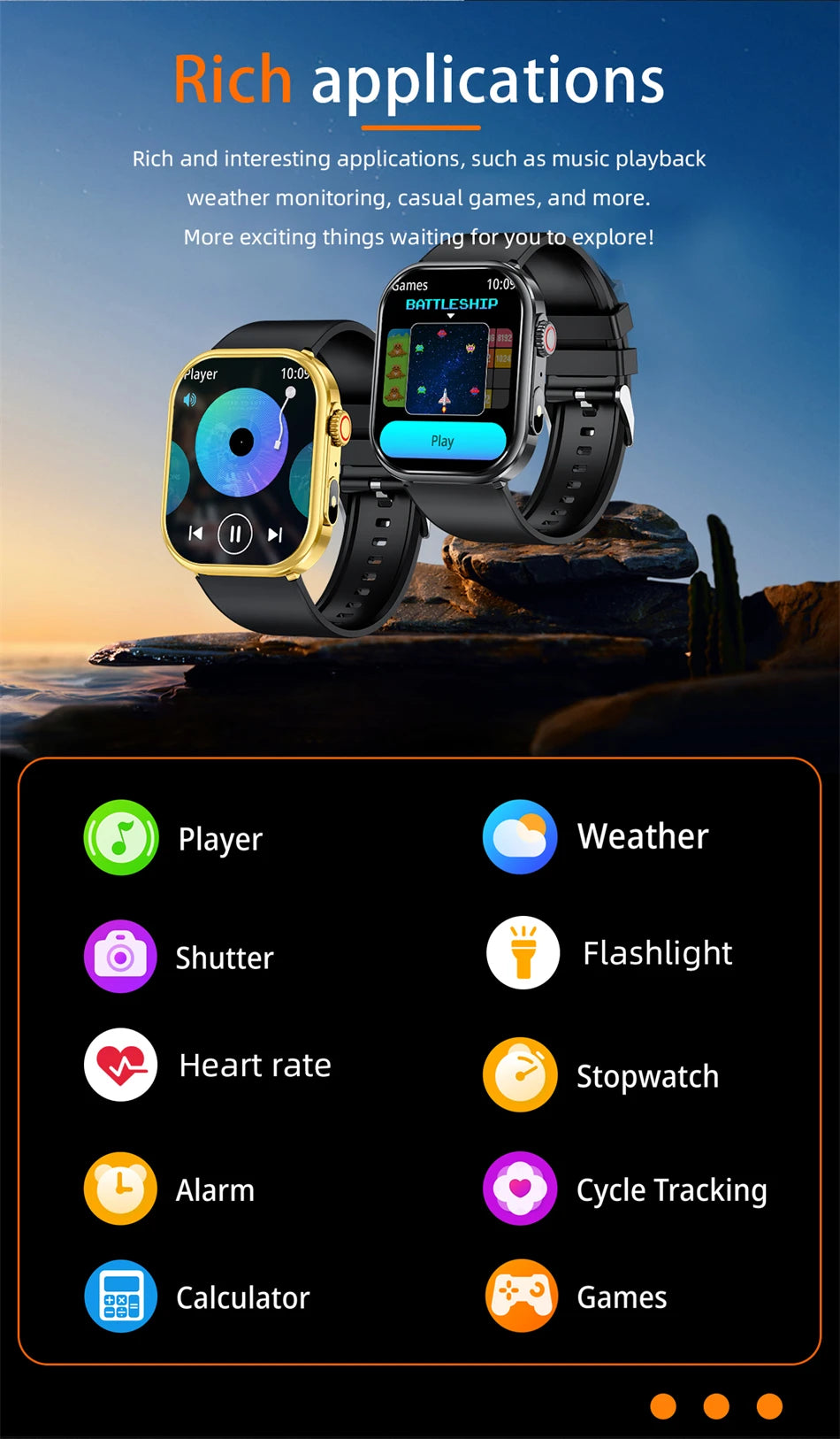 Smartwatch LIGE para mujer y hombre, pantalla 2,01", IP68, llamadas Bluetooth