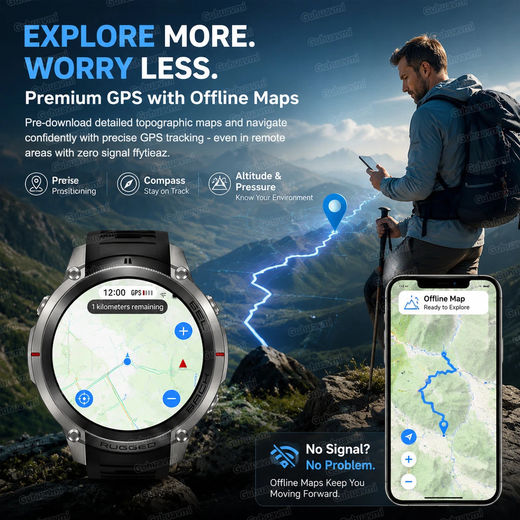Reloj Inteligente GPS 1.43 Mapa Sin Conexión