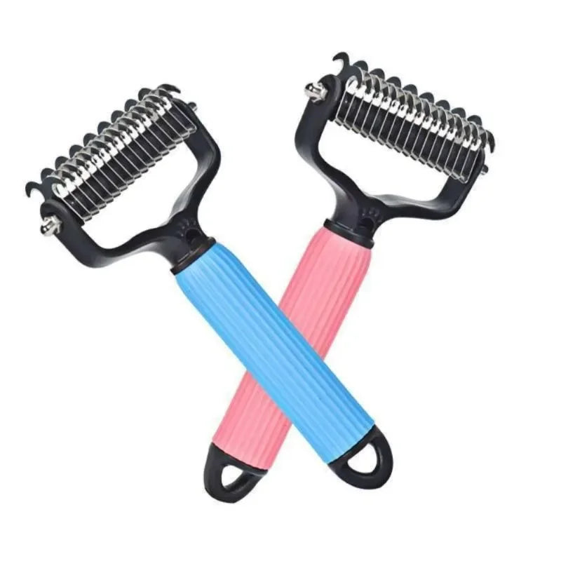 Peine Profesional Universal de Doble Cara de Acero Inoxidable para Desenredar el Pelo de Mascotas, Herramienta de Aseo para Eliminar el Pelo Suelto de Perros