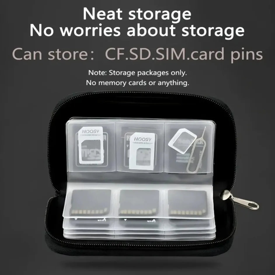 Estuche para Tarjetas de Memoria, Bolsa de Almacenamiento con 22 Ranuras para Tarjetas CF/SD/Micro SD/SDHC/MS/DS, Caja para Accesorios de Juegos