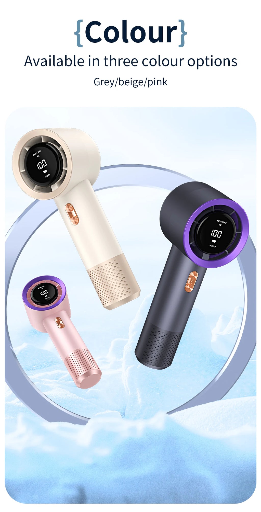 Mini aire acondicionado portátil con ventilador de alta velocidad con seis ventiladores y 199 niveles de ajuste infinito