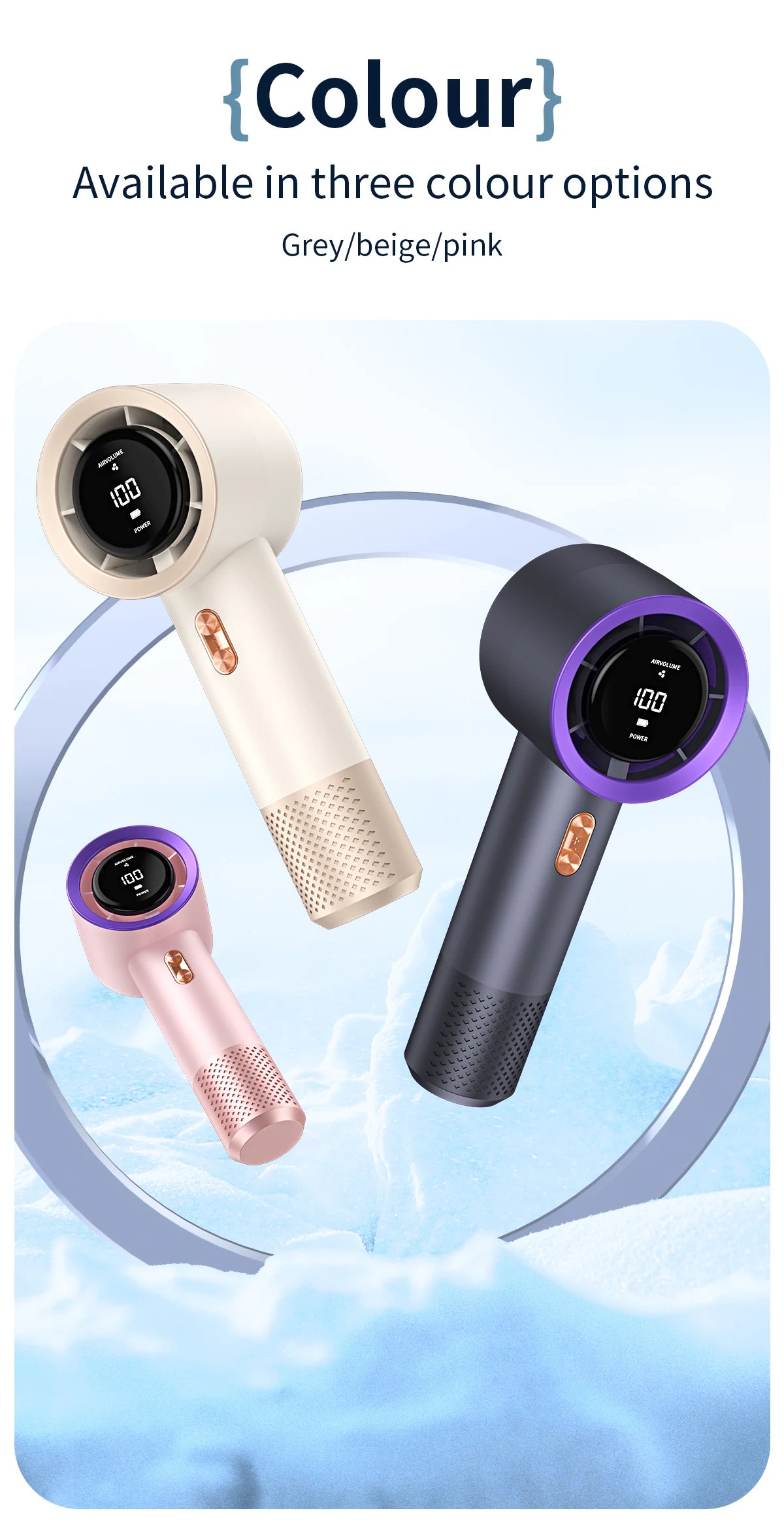 Mini aire acondicionado portátil con ventilador de alta velocidad con seis ventiladores y 199 niveles de ajuste infinito