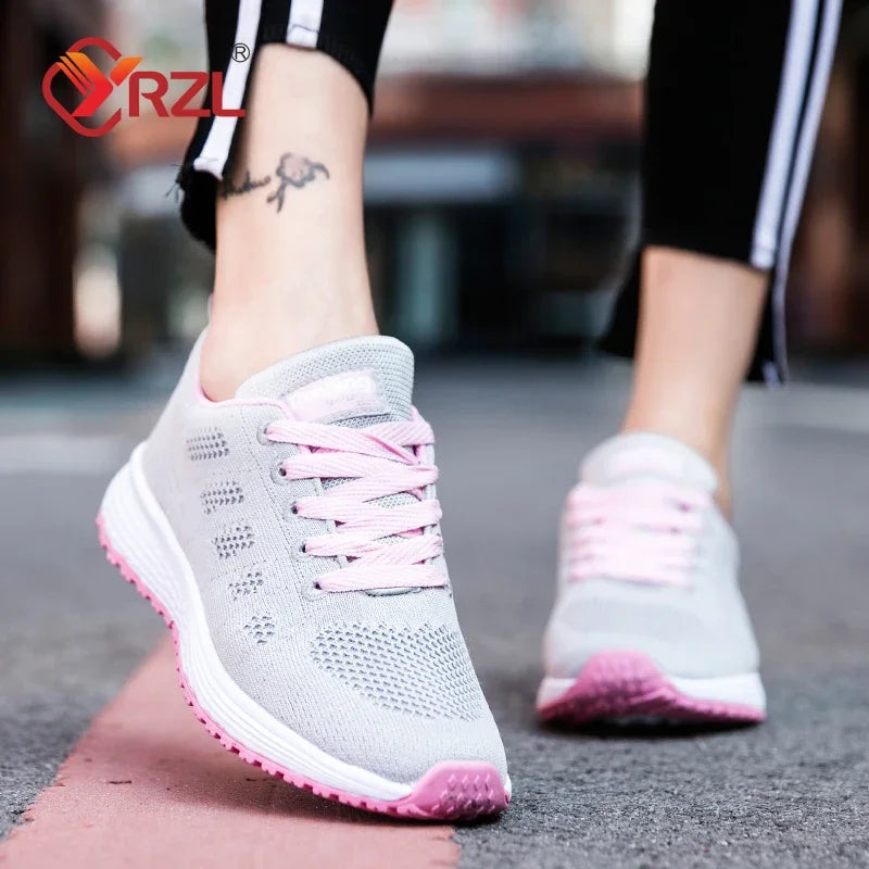 YRZL Zapatillas de deporte para hombre, zapatillas de deporte transpirables de malla cómodas y ligeras a la moda, zapatos deportivos para parejas, zapatos de tenis al aire libre para hombres