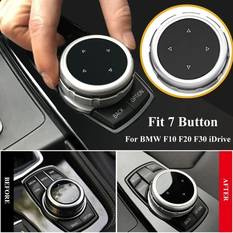 Cubiertas para Botones de Control Multimedia con Perilla Grande para BMW Serie 1 2 3 4 5 6 7 X1 X5 X6 F20 F30 F10 F07 E60 E90 E70 IDrive