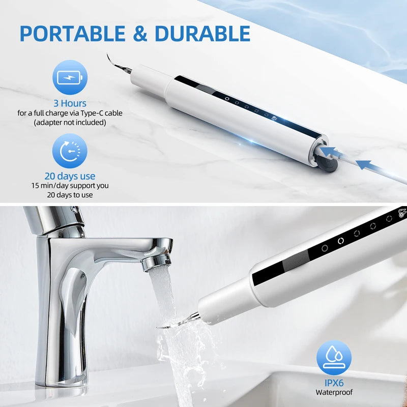Escalador Dental eléctrico con vibración sónica, placa para blanquear los dientes, cálculo, café, humo, manchas, eliminación de sarro, cepillo de dientes