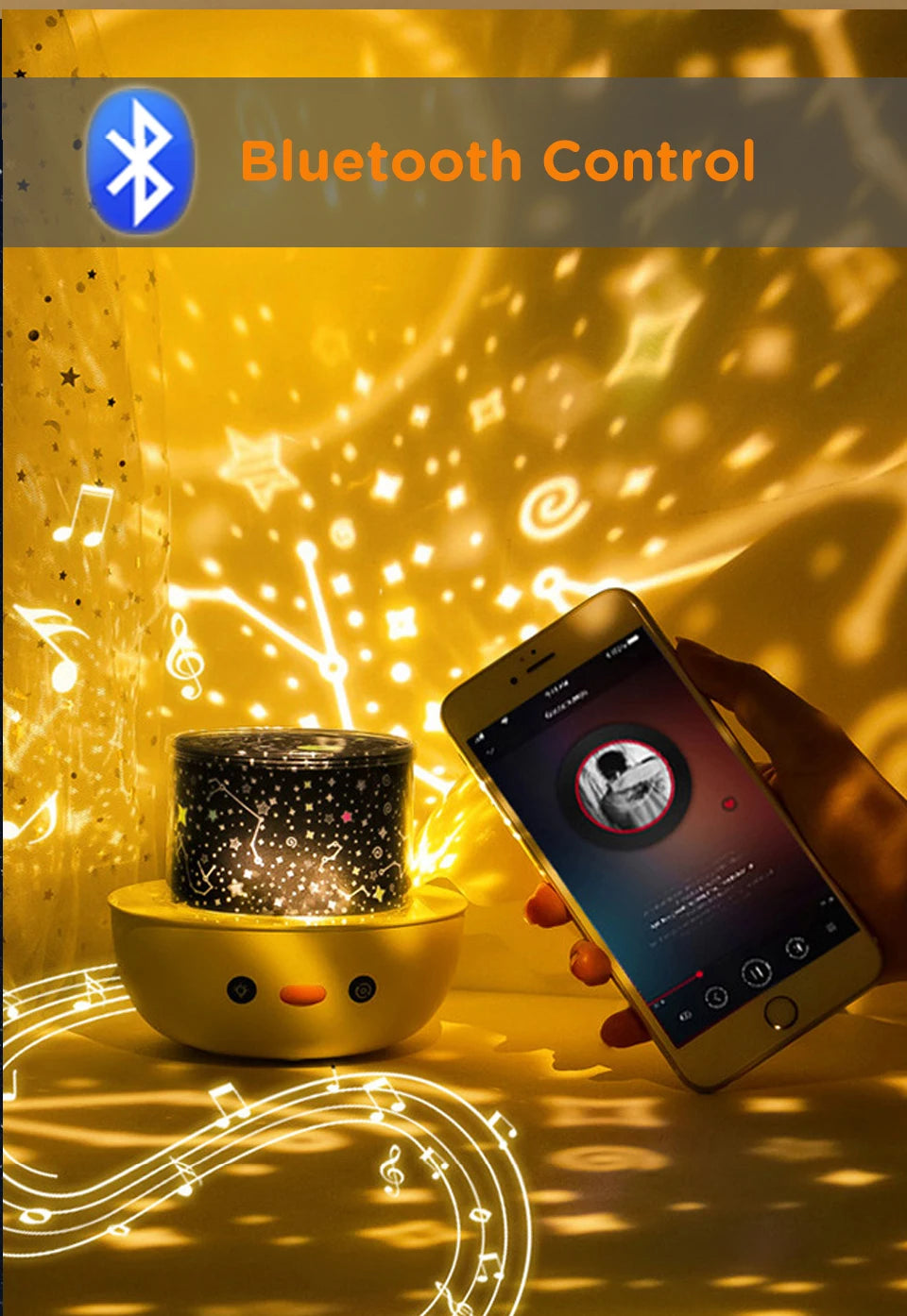 Proyector de Galaxia Bluetooth Luz Nocturna para Niños
