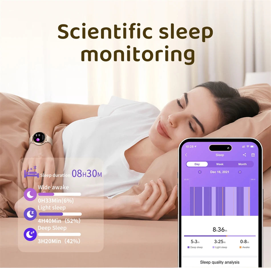 Reloj inteligente LIGE para mujer con pantalla AMOLED y llamadas Bluetooth