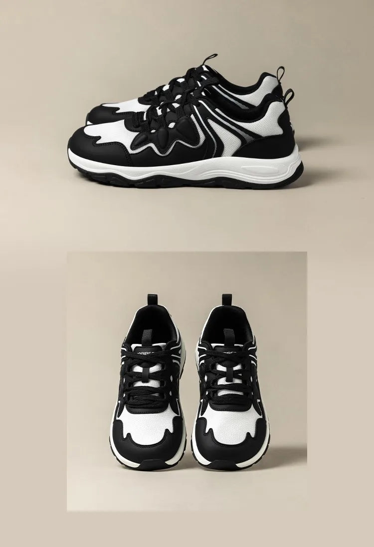 HOBIBEAR Zapatos para caminar con punta ancha, unisex, zapatillas deportivas para exteriores, de cuero artificial, con malla, con cordones, para aumentar la altura, para correr