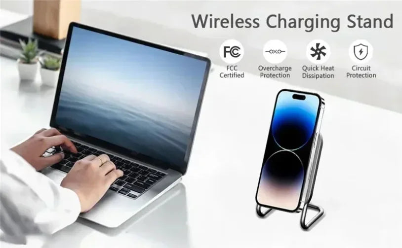 Cargador Inalámbrico Magnético de Escritorio, Soporte para Teléfono Celular, Estación de Carga Rápida para Magsafe iPhone 17 16 15 14 13 Pro Max