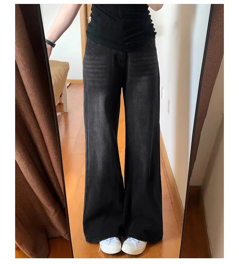 Pantalones Vaqueros Rectos de Lana Gruesa para Mujer, Terciopelo, Invierno