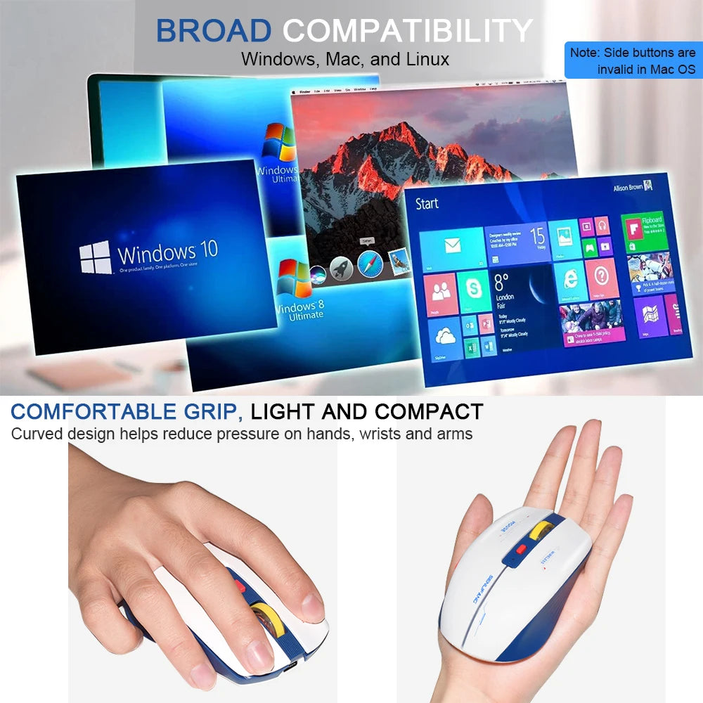 Ratón ergonómico recargable para juegos LT-T19, USB 2,4G, luz RGB inalámbrica, ordenadores de escritorio, portátiles y portátiles