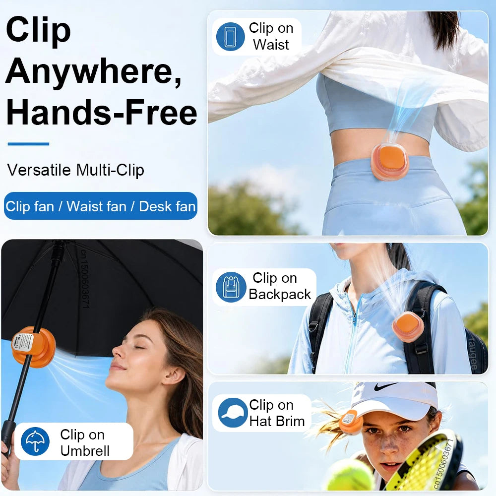 Ventilador Portátil con Clip para Mochila y Cintura