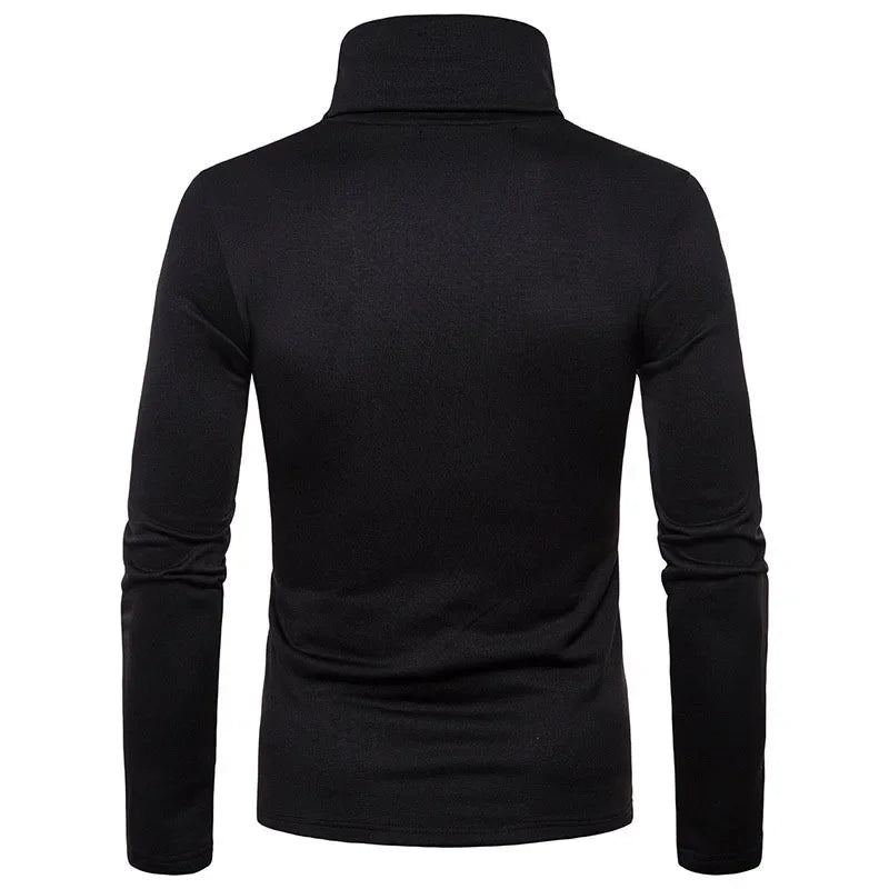 Suéteres de Cuello Alto para Hombre Otoño Invierno, Suéteres Casuales Térmicos de Manga Larga, Ajustados, Elásticos, Básicos, Sudaderas, Jumper, Camisetas