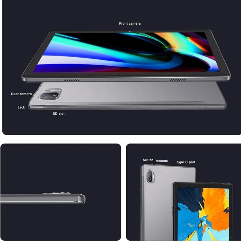 Tablet PC Android 12 de 10.1 Pulgadas, 4GB RAM, 64GB ROM, CPU Octa-Core UNISOC T310, Cámaras Duales, 8000mAh