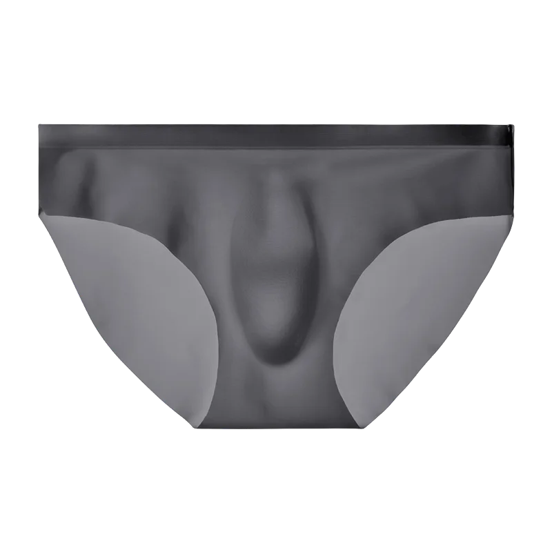 Ropa interior para hombre, calzoncillos de seda helada para hombre, pantalones cortos sin costuras transpirables de secado rápido de verano, ropa interior transparente ultrafina con personalidad