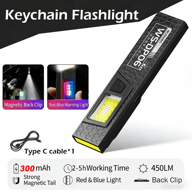 Mini Linterna LED Portátil Recargable con Agarre Magnético