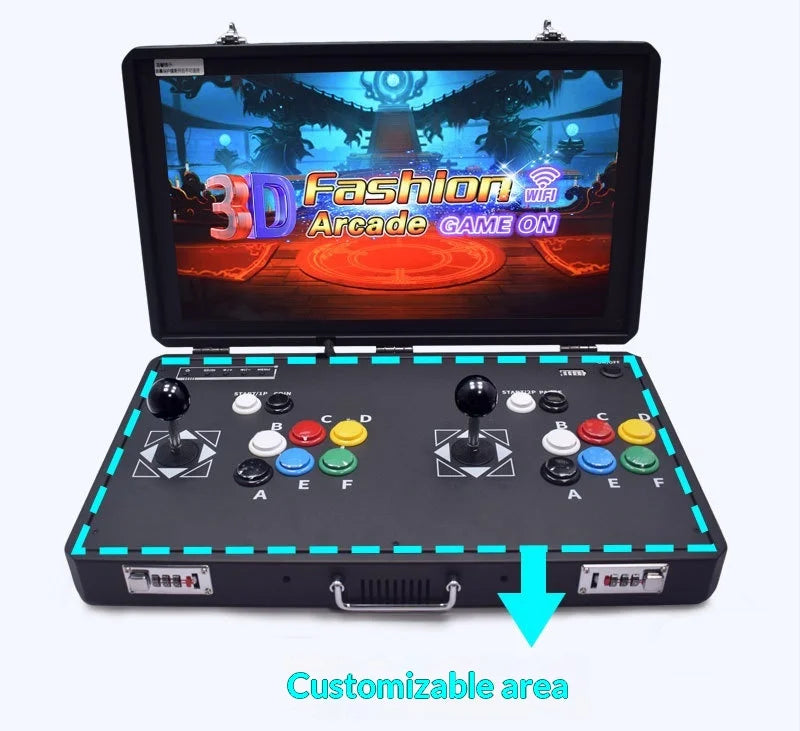 Máquina de Juegos Portátil de 20 Pulgadas, Plegable, con Doble Joystick, Sistema Dual, Máquina Integrada de Arcade para el Hogar, Pandora Moonlight Box
