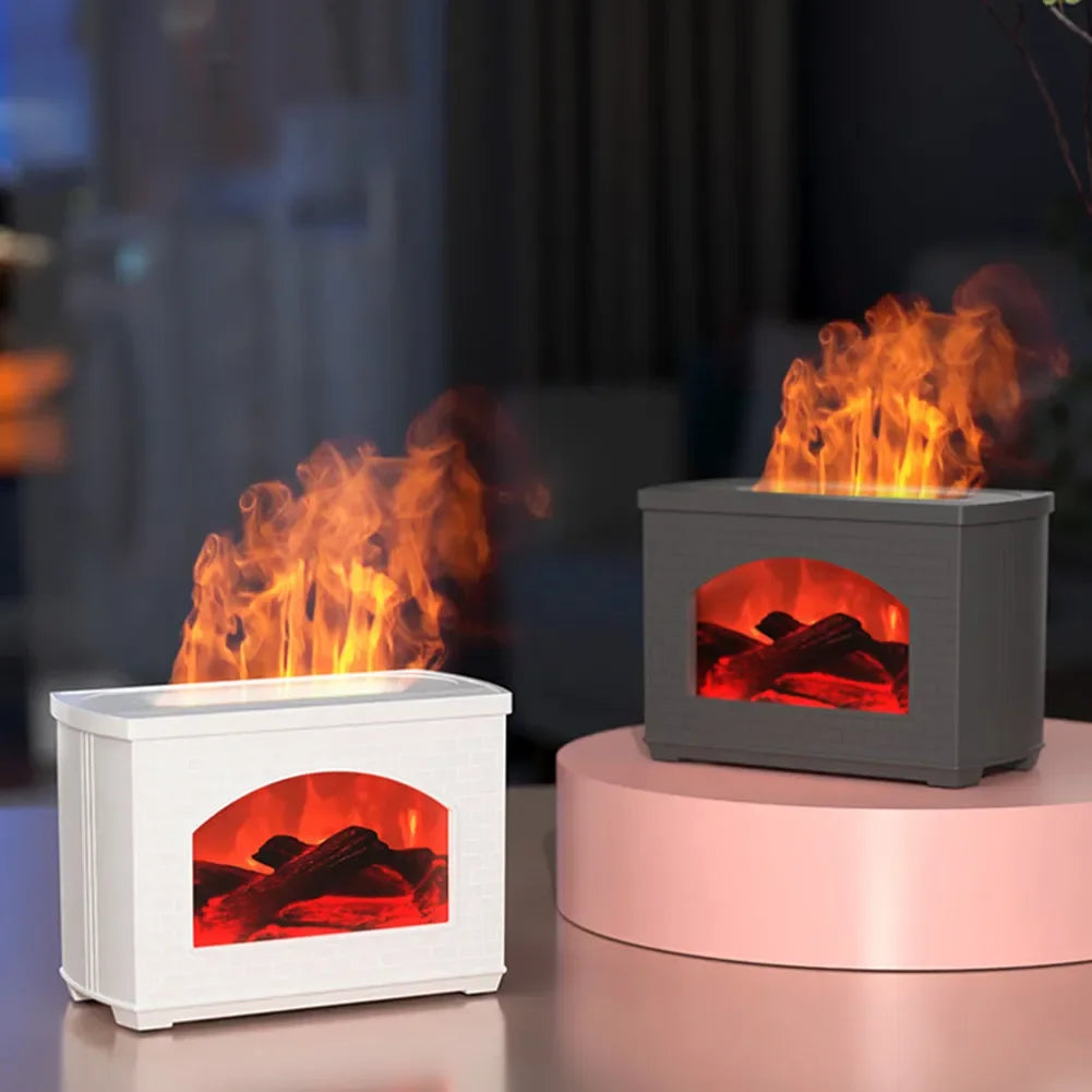 Nuevo humidificador de aire simulado para chimenea, difusor de aceites aromáticos con efecto de llama, humidificadores de aromaterapia para el hogar, pulverizador de niebla, difusor de aire