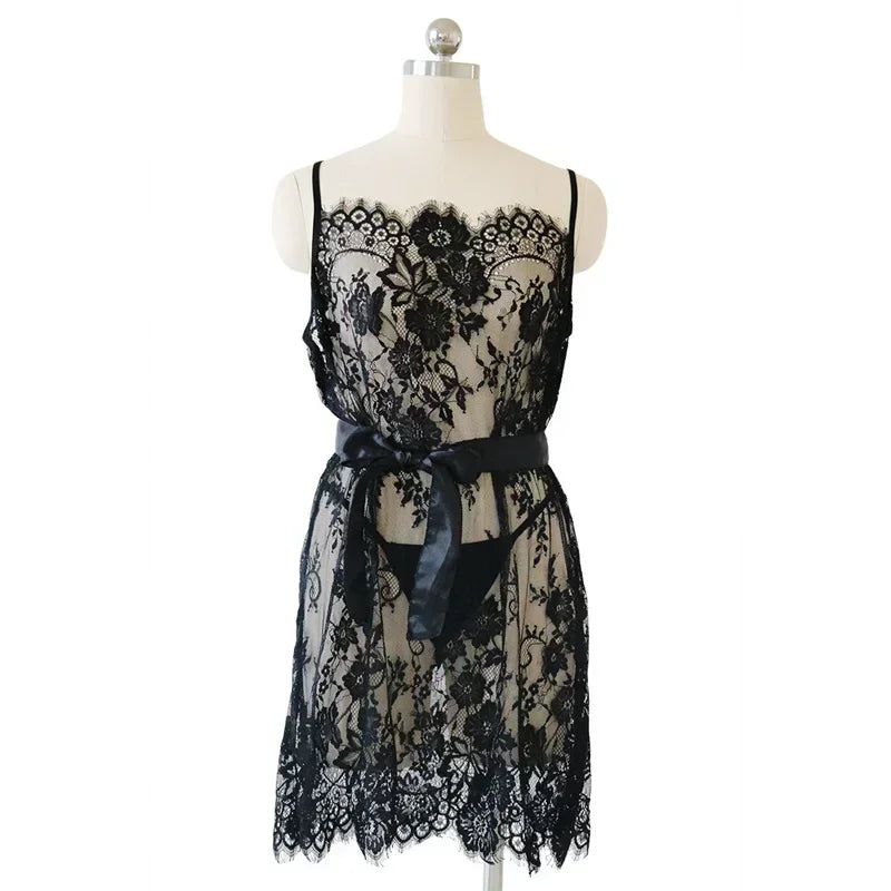Lencería Babydoll Sexy para Mujer, Encaje Transparente Tallas Grandes