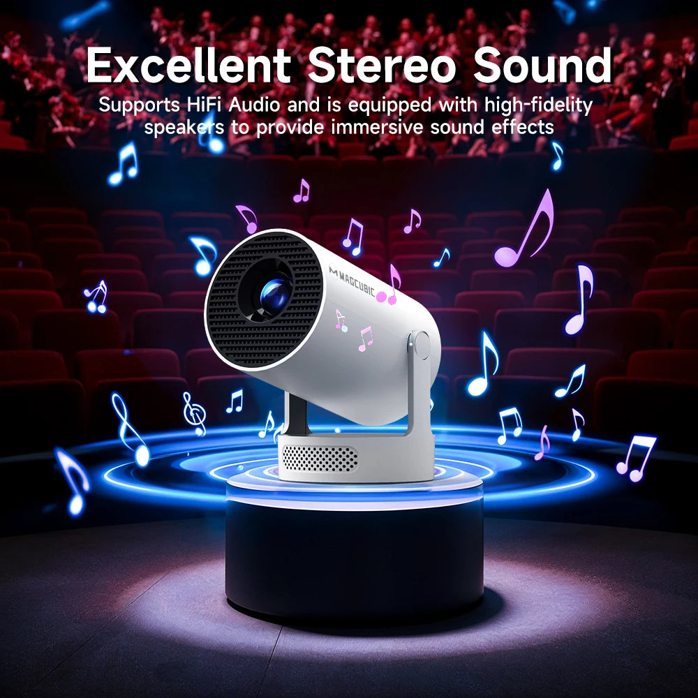 Proyector Magcubic HY300Pro+ 8k Android 14, Wifi Dual, 290ANSI, BT5.4, Proyector de Video para Cine, Portátil para Exteriores