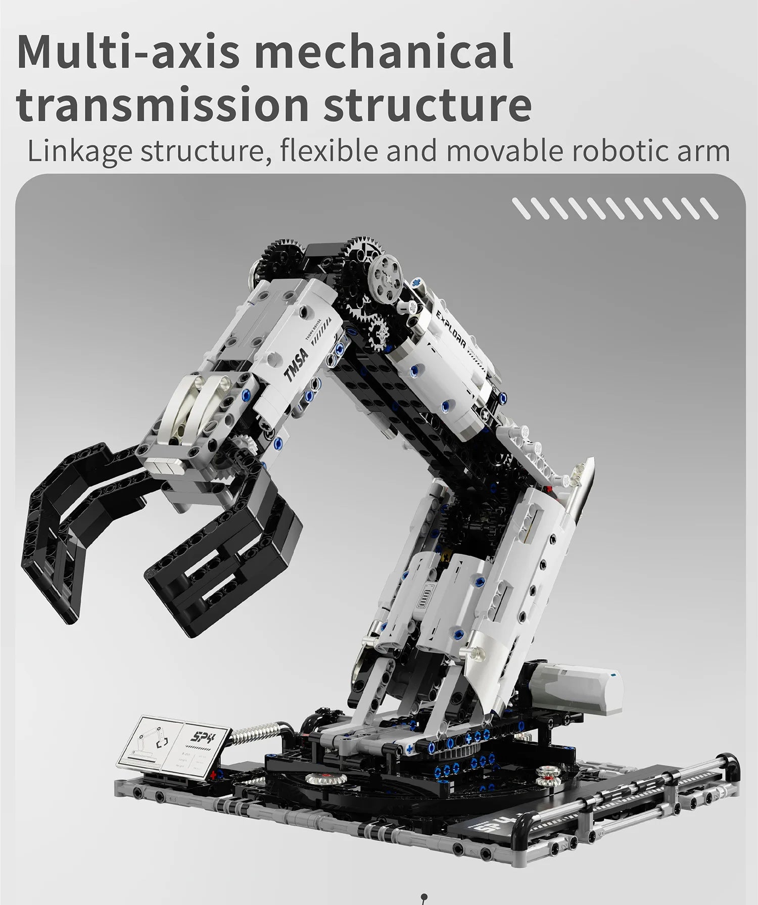 Bloques de construcción programables con brazo mecánico multieje, robot 5 en 1, juguetes de Control remoto, vástago interactivo, regalo de aprendizaje para niños