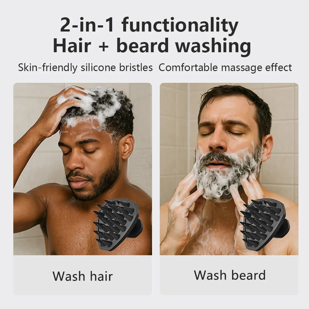 Cepillo de Silicona para Exfoliar y Limpiar la Cabeza, Diseño Ergonómico para un Masaje Suave del Cuero Cabelludo, Herramientas de Baño