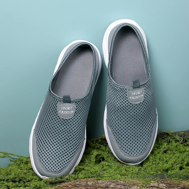YRZL Zapatos Casuales Hombres Verano Medio Zapatos Zapatillas Diapositivas Slip on Zapatos Hombres Malla Transpirable Suave Cómodo Zapatillas para Hombres
