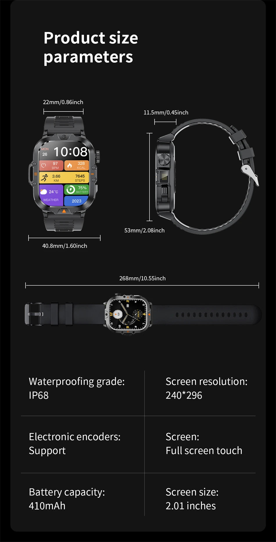 Reloj Inteligente LIGE Bluetooth Deportivo Resistente Agua