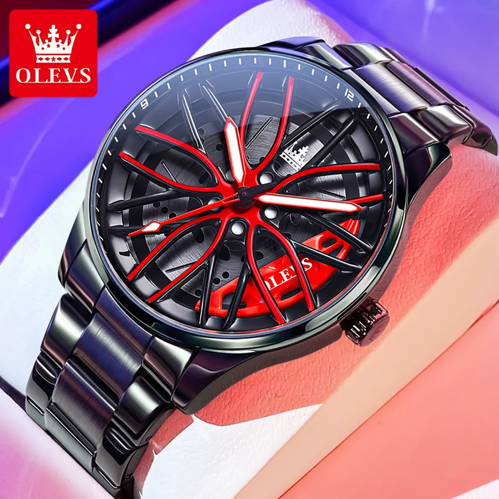 Reloj de Cuarzo OLEVS 9937 para Hombre con Esfera Giratoria de Acero